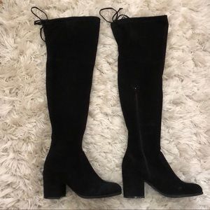 A.N.A Black Faux Suede Over the Knee Boots